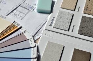 Assortment of paint and tile samples